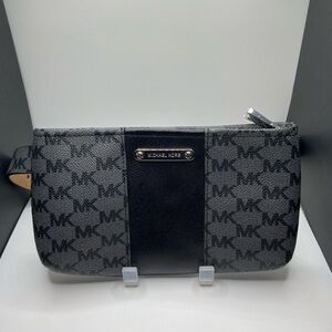 Michael Kors Gray and Black Signature Logo Belt Bag